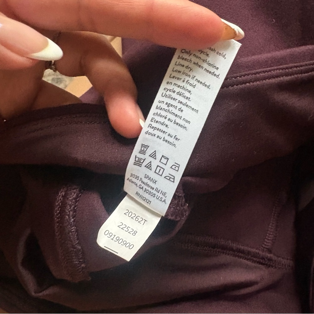 SPANX Ankle Length Ponte Leggings Split Hem Burgundy Size 1X Tall - Picture 6 of 6